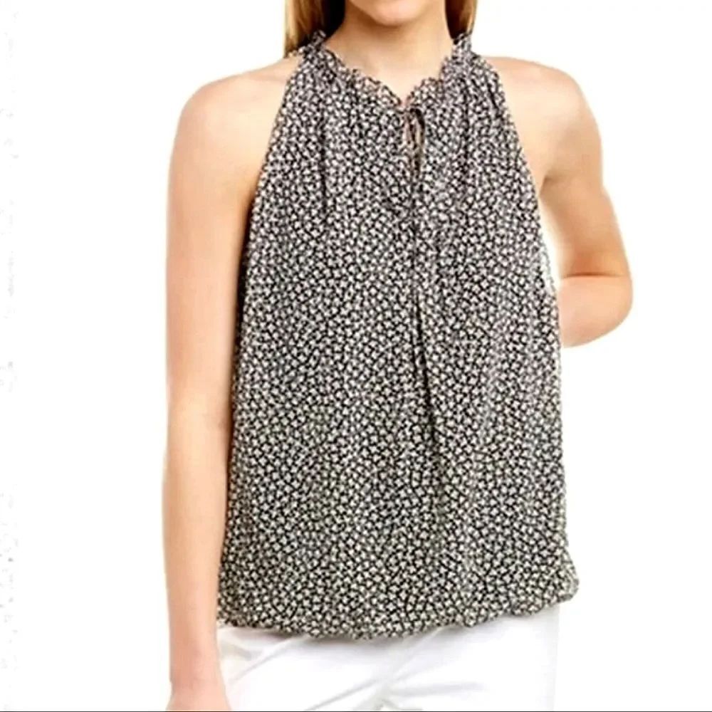 Max Studio Women's Navy Print Tank Blouse Top